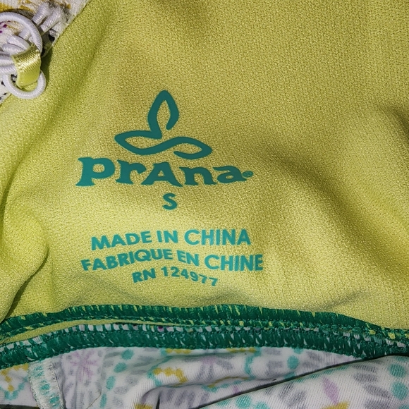 Small Green Prana Geometric Tankini Top - Picture 9 of 11